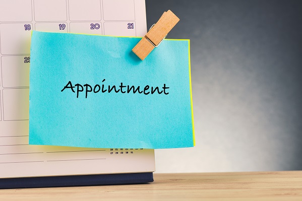 Note appointment pegged to a calendar