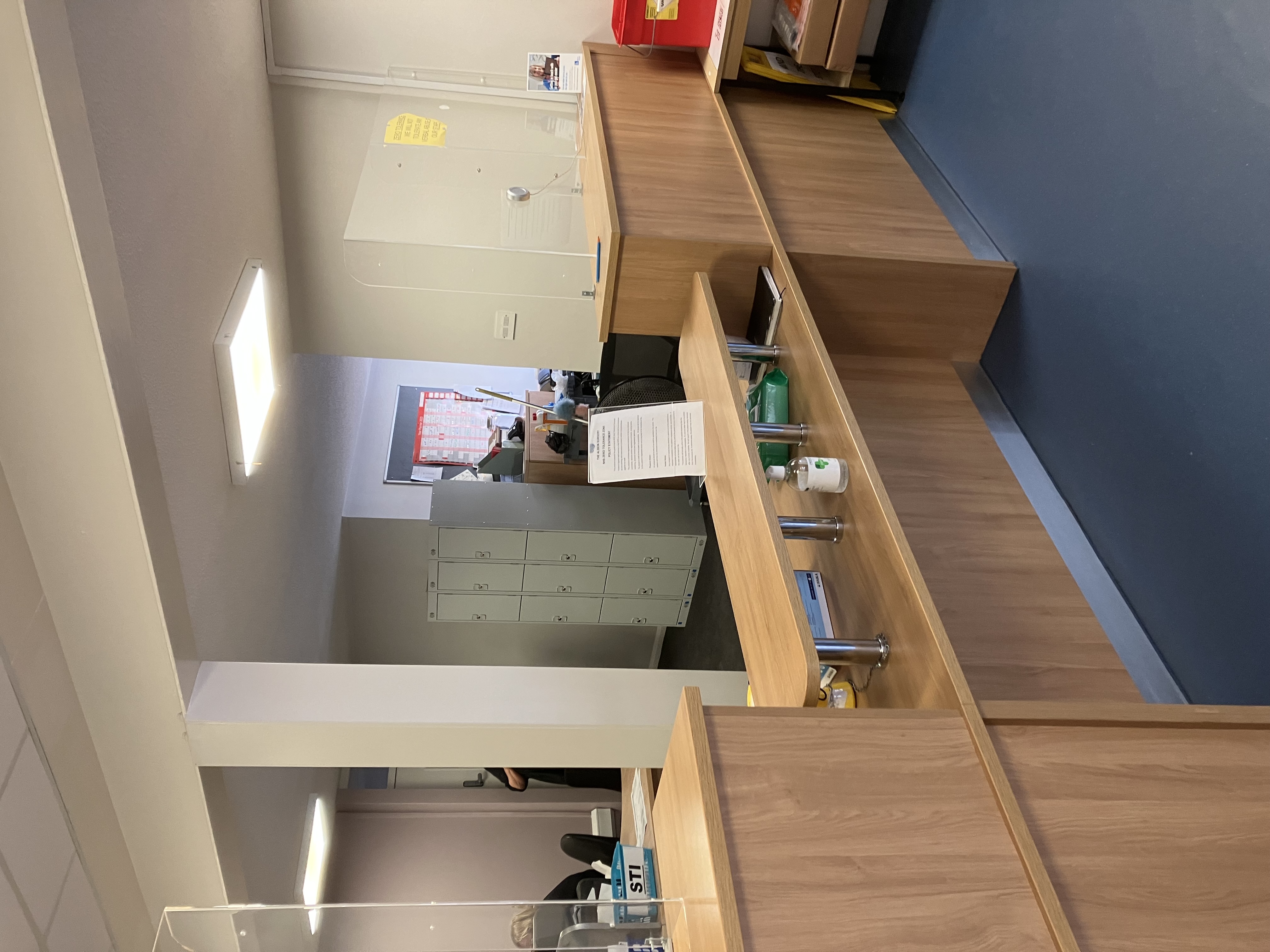 a low counter within the reception area