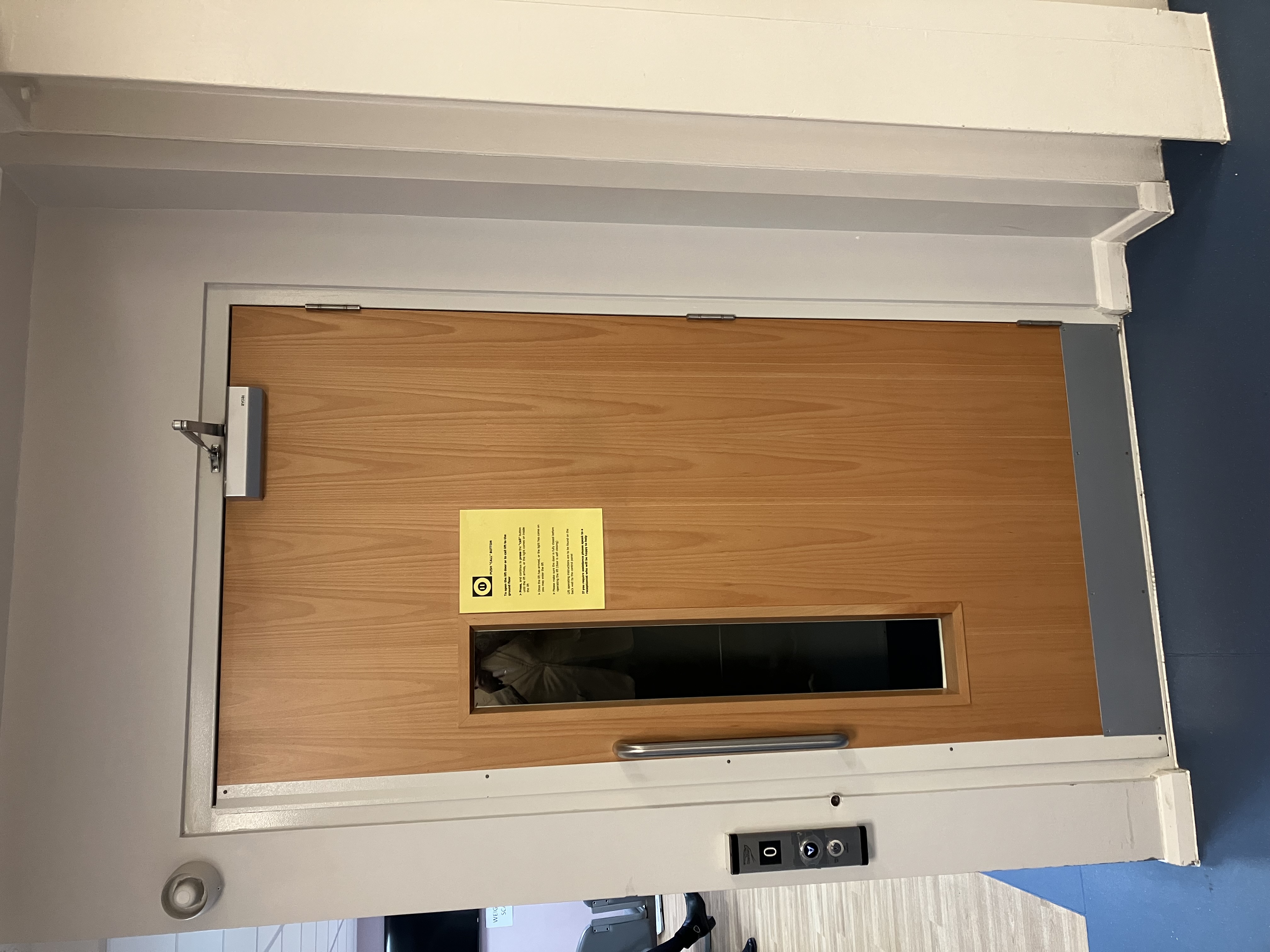 an interior door leading to the lift